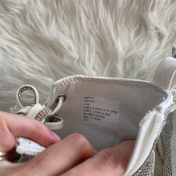 Shaft Rhinestone Embellished High Top Platform Sneakers - Picture 9 of 13